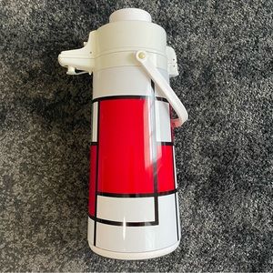 Vintage Retro Vacuum Bottle insulated Air Pump pot  Handle 1.9L Coffee Thermos